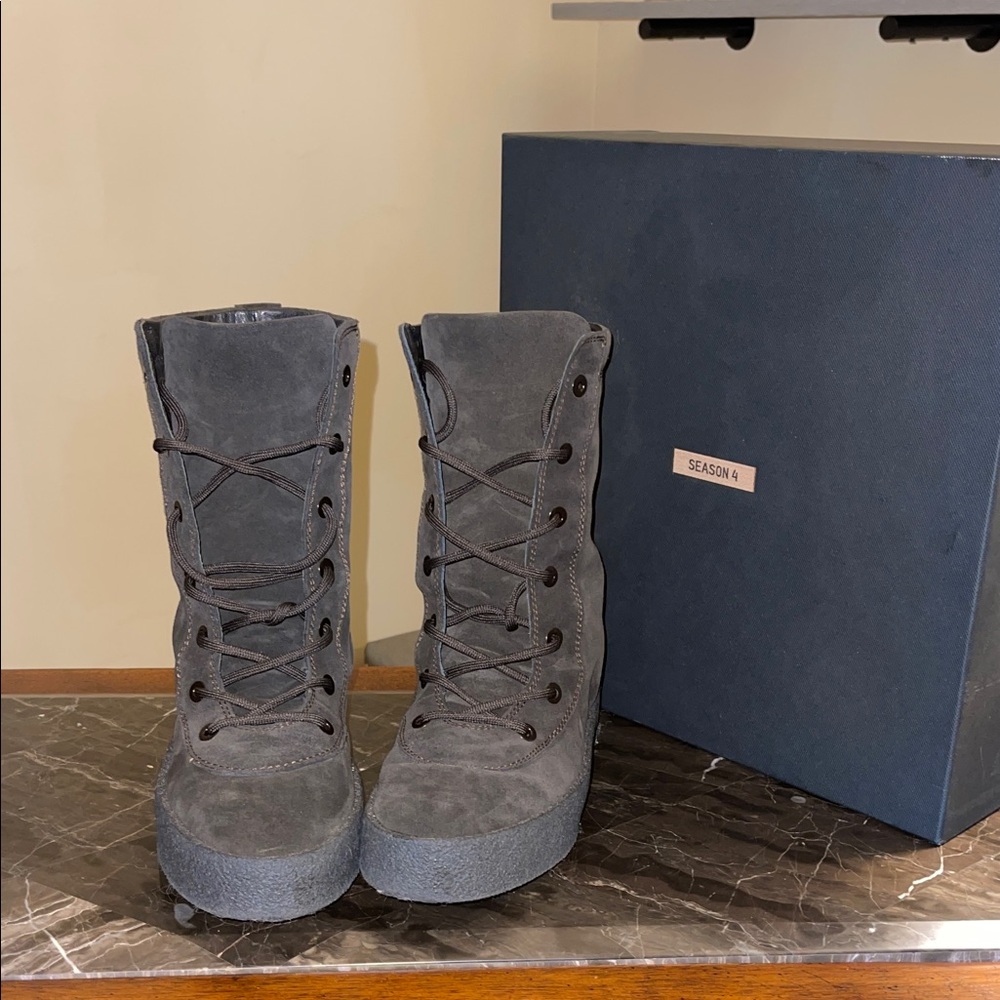 Yeezy Season 4 suede crepe Lace-Up Boots